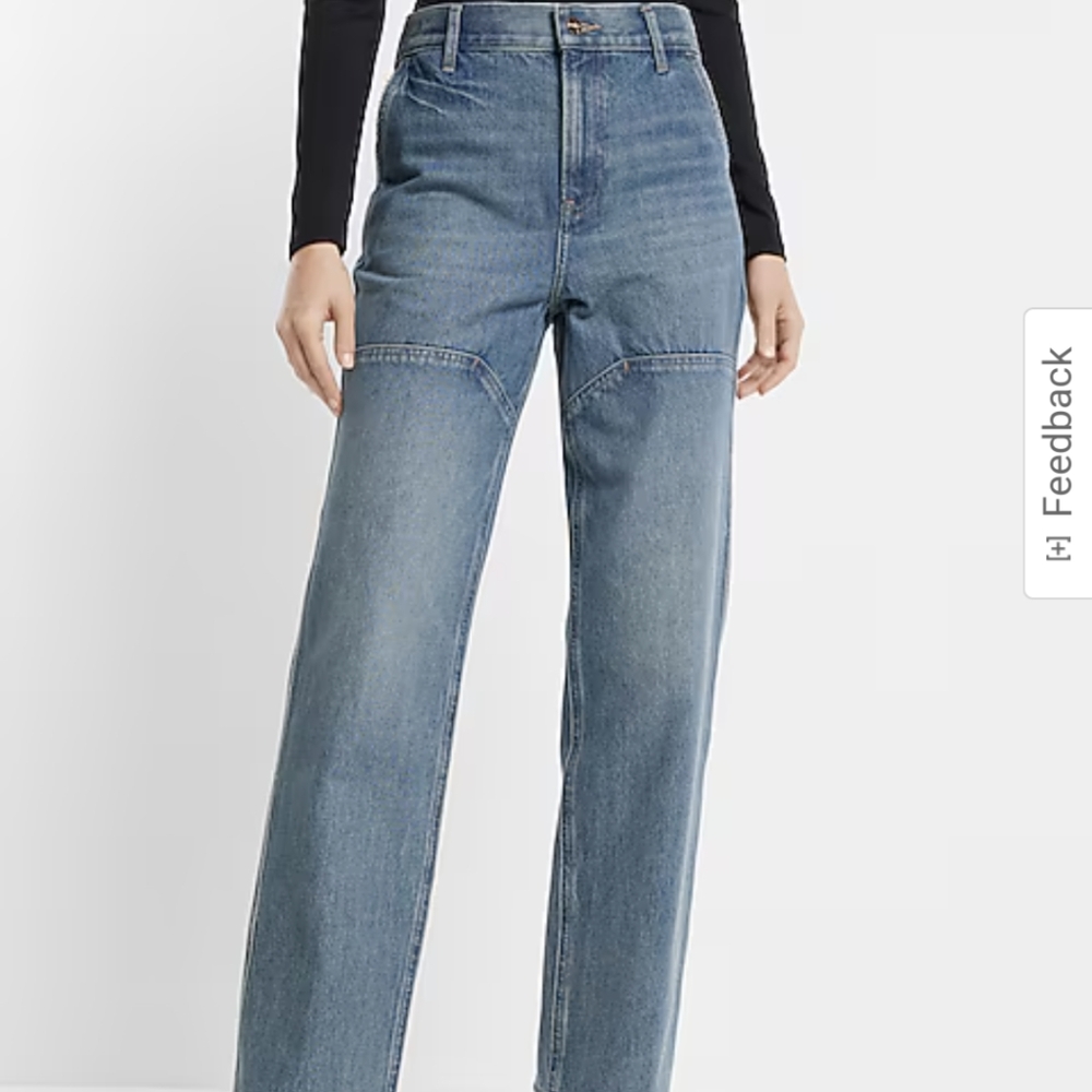 High waisted straight leg express jeans